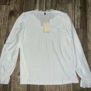 New Flamingals long sleeve white top in a size Medium.
